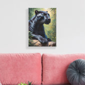 DEKORATIVES BILD EINES RIESENPANTHERS LEINWANDDRUCK (Insitu (Wohnzimmer))