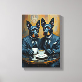 Dekoratives Bild (zwei elegante Doberman-Hunde) Leinwanddruck