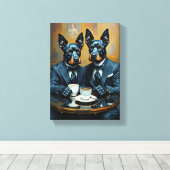 Dekoratives Bild (zwei elegante Doberman-Hunde) Leinwanddruck (Insitu (Holzboden))