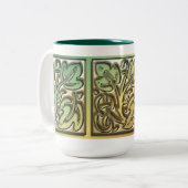 Dekoratives Blätter Zweifarbige Tasse (Vorderseite Links)