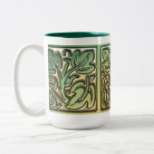 Dekoratives Blätter Zweifarbige Tasse (Links)
