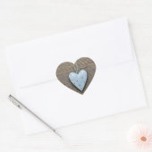 Dekoratives blaues Hangherz Rustikales Holz Herz-Aufkleber (Umschlag)