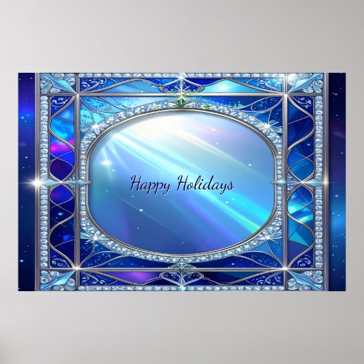 Dekoratives blaues Poster (Vorne)