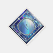 Dekoratives blaues Serviett Serviette (Ecke)