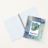 Dekoratives Blue Toned Abstrakt Spiral Notebook Notizblock (Innenseite)