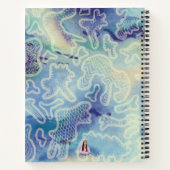 Dekoratives Blue Toned Abstrakt Spiral Notebook Notizblock (Rückseite)