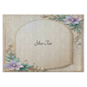 Dekoratives Blumen-Frame mit Perlen Schneidbrett Schneidebrett