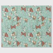 Dekoratives Blumen-/Schmetterlingsmuster Geschenkpapier (Flach)