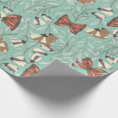 Dekoratives Blumen-/Schmetterlingsmuster Geschenkpapier (Ecke)