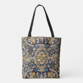 Dekoratives Blumen-Teppichmuster Tasche (Rückseite)