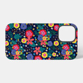 Dekoratives Blumen- und Blätter-Muster-48675 iPhone Hülle (Rückseite (Horizontal))