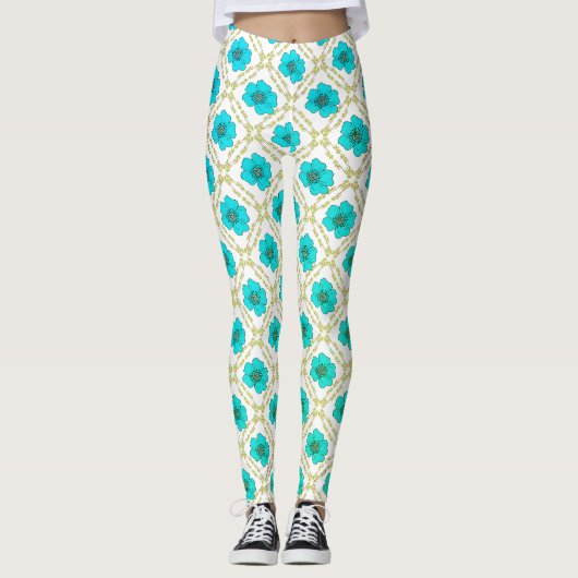 dekoratives Blumendesign Leggings (Vorderseite)