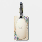 Dekoratives Blumenetiket mit Perlen Gepäckanhänger (Rückseite vertikal)