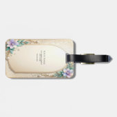 Dekoratives Blumenetiket mit Perlen Gepäckanhänger (Rückseite horizontal)