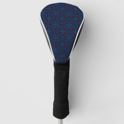 Dekoratives Blumenfliesenmuster Golf Headcover (Vorderseite)