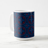 Dekoratives Blumenfliesenmuster Kaffeetasse (Vorderseite Links)