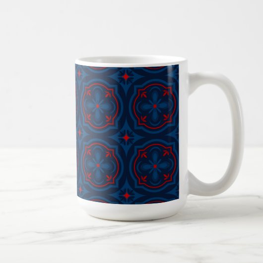 Dekoratives Blumenfliesenmuster Kaffeetasse (Rechts)