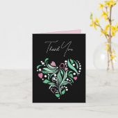 Dekoratives Blumenherz Vielen Dank Karte (Gelbe Blume)