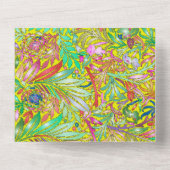 dekoratives Blumenmuster All In One Einladung (Rückseite)