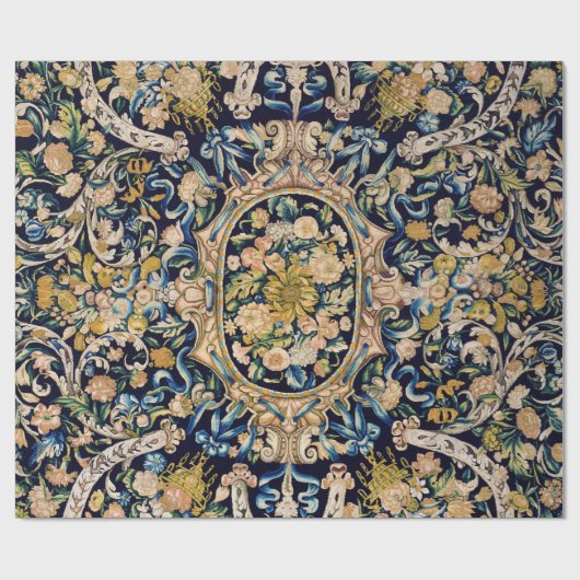 Dekoratives Blumenmuster Geschenkpapier (Flach)