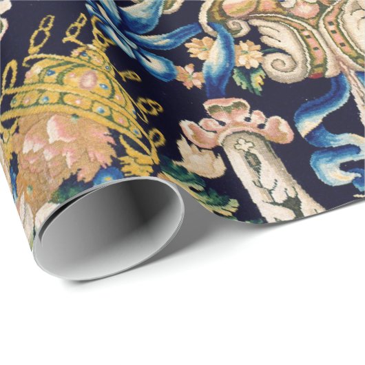 Dekoratives Blumenmuster Geschenkpapier (Rolleneckpunkt)