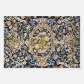 Dekoratives Blumenmuster Geschenkpapier Set (Vorderseite)