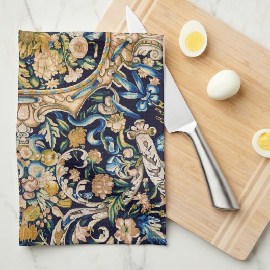 Dekoratives Blumenmuster Geschirrtuch (Viertel Falte)