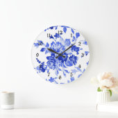 Dekoratives Blumenmuster Große Wanduhr (Zuhause)