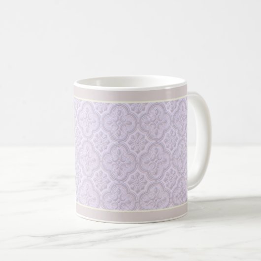 Dekoratives Blumenmuster in Mauve Kaffeetasse (VorderseiteRechts)
