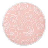 Dekoratives Blumenmuster Keramikknauf (Vorderseite)