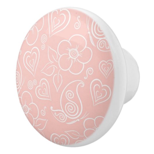 Dekoratives Blumenmuster Keramikknauf (Rechts)