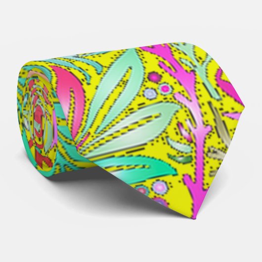 dekoratives Blumenmuster Krawatte (Gerollt)