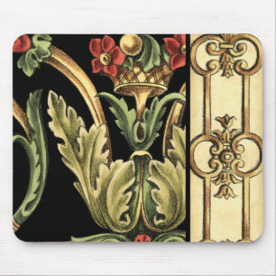 Dekoratives Blumenmuster mit schwarzen Grenzen Mousepad