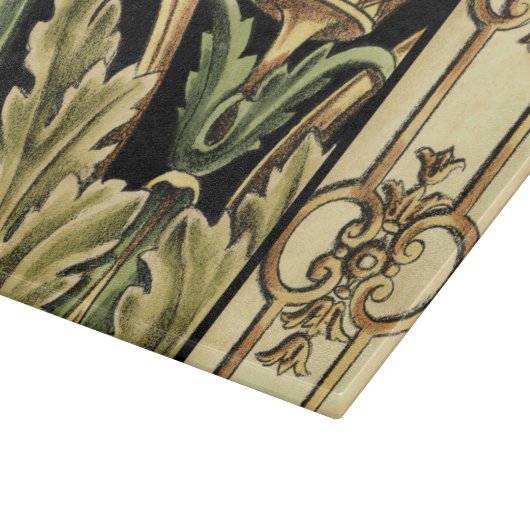 Dekoratives Blumenmuster mit schwarzen Grenzen Schneidebrett (Ecke)