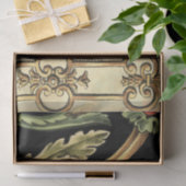 Dekoratives Blumenmuster mit schwarzen Grenzen Seidenpapier (Geschenk)