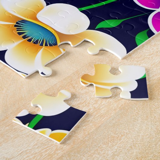 Dekoratives Blumenmuster Niedliche farbenfrohe Blu Puzzle (Seite)