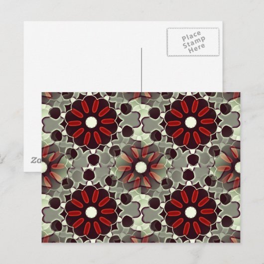 Dekoratives Blumenmuster Postkarte (Vorne/Hinten)