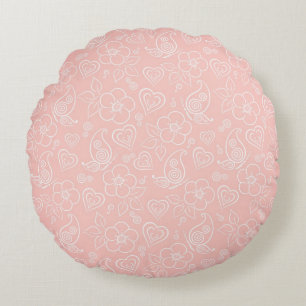 Dekoratives Blumenmuster Rundes Kissen