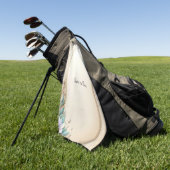 Dekoratives Blumenrahmen-Golfhandtuch mit Perlen Golfhandtuch (Gras)