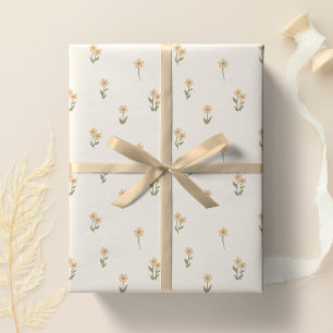 Dekoratives Boho-Ditsy-Blumen-Cottagecore-Beige Geschenkpapier