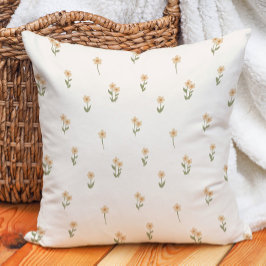 Dekoratives Boho-Ditsy-Blumen-Cottagecore-Beige Kissen