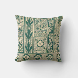 Dekoratives botanisches Art Nouveau-Muster Kissen