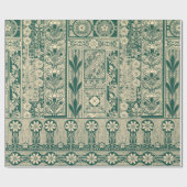 Dekoratives botanisches Jugendstil-Muster Geschenkpapier (Flach)
