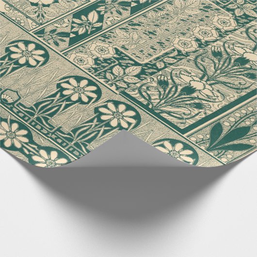 Dekoratives botanisches Jugendstil-Muster Geschenkpapier (Ecke)