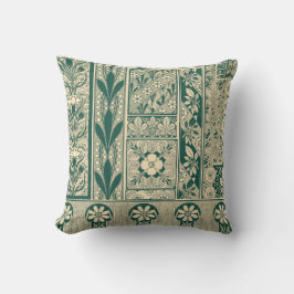 Dekoratives botanisches Jugendstil-Muster Kissen