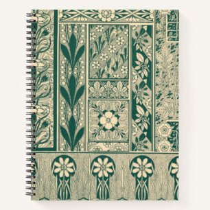 Dekoratives botanisches Jugendstil-Muster Notizblock