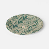 Dekoratives botanisches Jugendstil-Muster Pappteller (Schrägansicht)