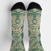 Dekoratives botanisches Jugendstil-Muster Socken (Oben)