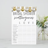 Dekoratives Brautparty Scattergories Game (Stehend Vorderseite)