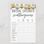 Dekoratives Brautparty Scattergories Game (Vorne/Hinten)